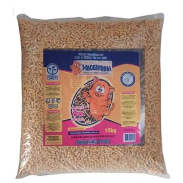 Imagem de Granulado madeira para gatos Madeirinha 10kg granulado higiênico de ma