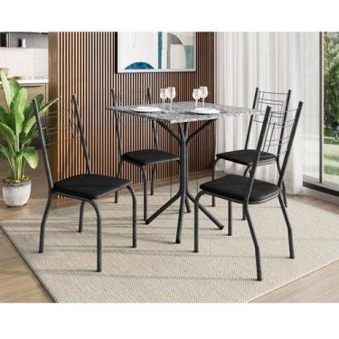 Imagem de Mesa de Jantar Ambiente Thais 70x70 cm com Granito Ocre Itabira com 4 