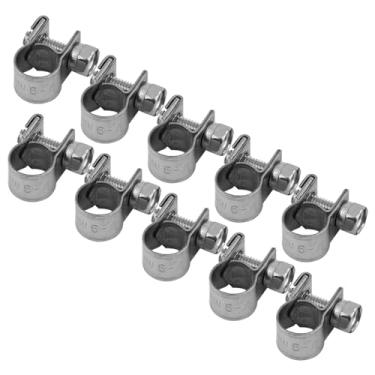 Imagem de Qanyegn 10 peças mini clipe de braçadeira de mangueira de linha de combustível, braçadeiras de tubo de mangueira, braçadeiras de mangueira de aço inoxidável para tubo de gasolina (7-9mm)