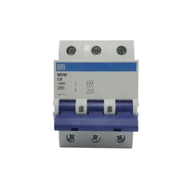 Imagem de Disjuntor termomagnetico mini mdw-c 6a tripolar - cod 10076401 - WEG