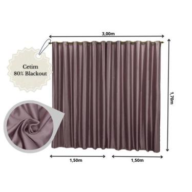Imagem de Cortina Blackout 3 Metros Para Janela Tecdio Acetinado 3,00x1,70 - Raf