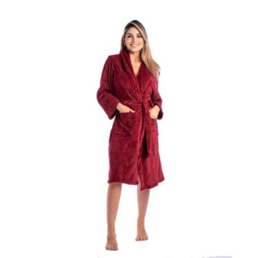 Imagem de Roupão de Microfibra Adulto Fleece - Feminino/masculino - 220gr/m - Pr