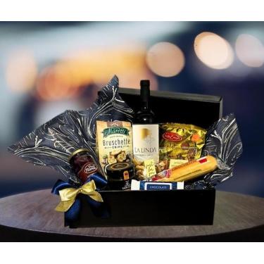 Imagem de Cesta Presente Gourmet Queijos & Vinho Provolone  Combinação Clássica 