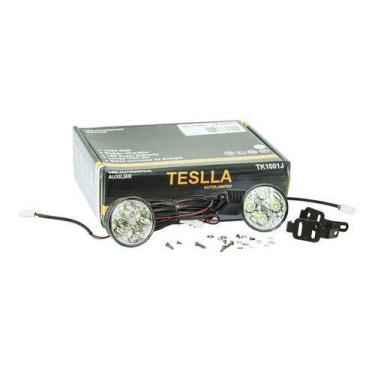 Imagem de Kit Farol Auxiliar Redondo 4 Leds 800 Lumens Bi-volt - Teslla