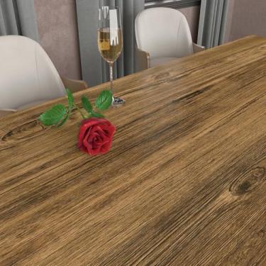 Imagem de Papel de parede de madeira marrom Yenhome Stick and Peel 45 x 497 cm Papel de contato de grão de madeira envelhecida para armários, bancada, papel de parede, autoadesivo, gaveta, papel de parede removível