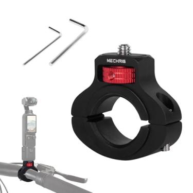 Imagem de Mechrig Suporte de guidão de alumínio para bicicleta/motocicleta para GoPro, Insta360, DJI Osmo e luz de preenchimento, suporte giratório de 360 graus para câmera de motocicleta, reforço lateral