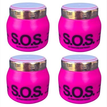 Imagem de Combo 4 Máscara Creme Sos Tratamento Capilar 300g Life Hair reconstrução