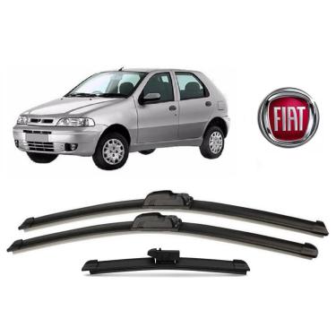 Imagem de Kit 3 Palhetas Limpador de Parabrisa Dianteiro + Traseiro Fiat Palio G2