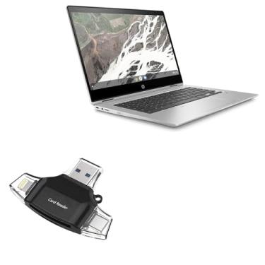 Imagem de BoxWave Dispositivo inteligente compatível com HP Chromebook x360 14 G1 - leitor de cartão SD AllReader, leitor de cartão microSD SD Compact USB - Preto