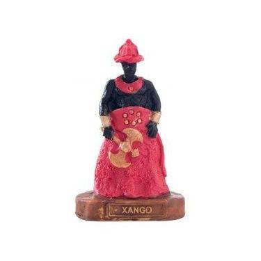 Imagem de Imagem Orixa Xango Vermelho Escultura Resina Estatua 10 Cm - Lua Misti