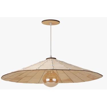 Imagem de Lustre Pendente Madeira Rústica Artesanal médio