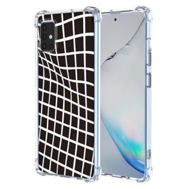 Imagem de JDYGWK Capa para Samsung A51 4G Galaxy A51 4G, estampa floral transparente, silicone TPU macio, fina, à prova de choque, capa protetora antiarranhões para Samsung Galaxy A51 4G, preto e branco