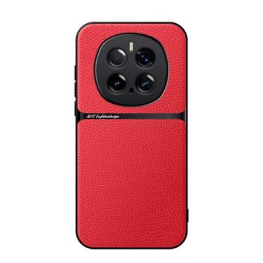 Imagem de Kepuch Capa para Honor Magic 7 Pro - Litchi Grano Case Placa de Metal Embutida - Vermelho