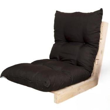 Imagem de Futon Almofada Dobrável de Espuma Solteiro 120x60 (PRETO)