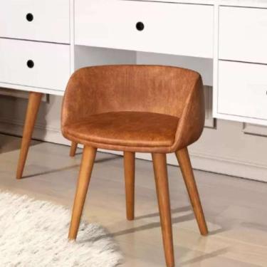 Imagem de Banqueta Maquiadora Estilo Retrô Pés Palito material sintético Para Pe