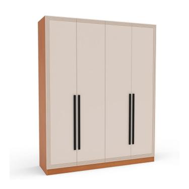 Imagem de Guarda-Roupa Casal Valência 4 Portas 4 Gavetas Freijó e Creme