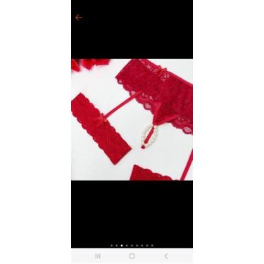 Imagem de Tanga renda tailandesa com perneira - Artesã da Moda Íntima, Vermelho