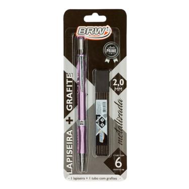 Imagem de Lapiseira Metalizada 2.0mm Cor Rosa com grafite HB BRW