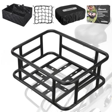 Imagem de RAYMACE Cesta De Bicicleta Com Suporte Traseiro Com Rede De Carga E Forro Cesta De Bicicleta Grande Suporte Perfeito Para Bicicleta Elétrica