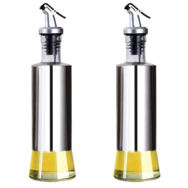 Imagem de Conjunto de 2 Galheteiros em Aço Inox e Vidro, 300ml