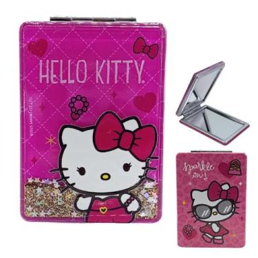 Imagem de Espelho Portátil Hello Kitty Acessório Infantil Maquiagem - Sanrio