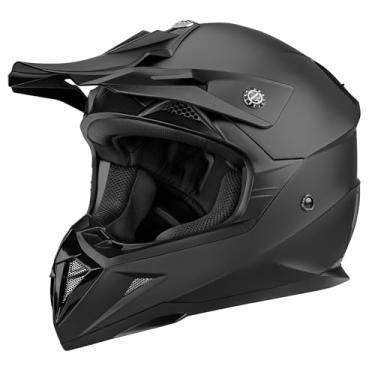 Imagem de Capacete de motocicleta Motocross ATV aprovado pelo DOT – YEMA YM-915 Motocicleta Motocicleta Movido Completo Face Off Road Crash Cross Downhill DH Four Wheeler MX Quad Dirt Bike Capacete para Adulto Masculino Feminino – Preto fosco, M