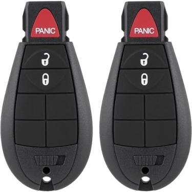 Imagem de Substituição de chaveiro compatível com Jeep Cherokee 2014 2015 2016 2017 2018 2019 2020 substituição de chave de controle remoto GQ4-53T (chip 4A) 68105081 3 botões 433MHz (pacote com 2) (3 botões)