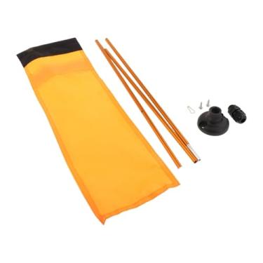 Imagem de simhoa Kit de montagem de bandeira segura de caiaque com base estável de base multifuncional para canoas Acessório resistente Alumínio liga, Bandeira Laranja