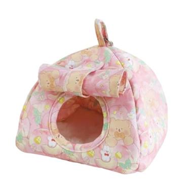 Imagem de WeiLaiKeQi Tenda de cama de pássaro, pássaros refúgios de cama de de dormir, cabana, tenda de caverna de reflexão para periquitos cinzentos africanos Cockatiel, Rosa