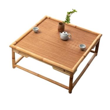 Imagem de Mesa de Centro Simples tatami pequena mesa quadrada japonesa pequena mesa de café varanda janela mesa de bambu rattan zen mesa curta Mesa de Chá(Pequeno)