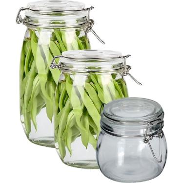 Imagem de Kit 9 Potes De Vidro Hermético Vedação Mantimentos Conserva