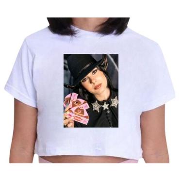 Imagem de Cropped Infantil Blusa Manga Curta Estampa Ana Castela Carmed Cantora 