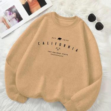Imagem de Blusa de Frio Unissex GOLA CARECA Estamp California Golden State Inver