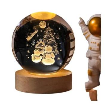 Imagem de Luz Noturna LED 3D Infantil Galaxy Sistema Solar Bola De Cristal Quart