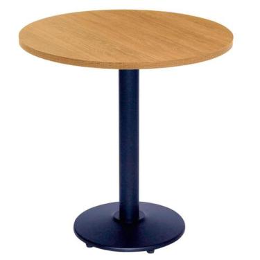 Imagem de Mesa Zeta Ferro Preto 75 cm (Alt) Disco Redondo Tampo MDP Redondo 80 c