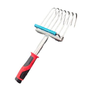 Imagem de WeiLaiKeQi Ancinho de mão, pequena ferramenta de garra para jardim, cultivador manual, leve, escavador de solo para quintal à mar, praia, trabalho em pátio