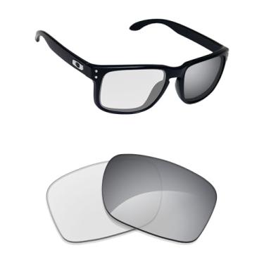 Imagem de Alphax Lentes de substituição adaptáveis fotocromáticas espelhadas não polarizadas de titânio para óculos de sol Oakley Holbrook OO9102
