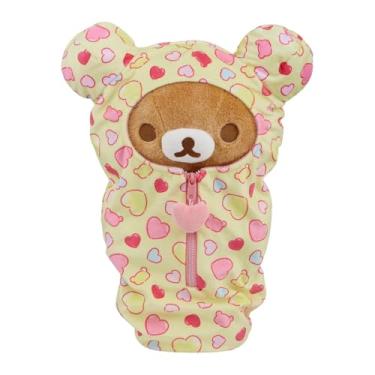Imagem de San-X Saco de dormir original Rilakkuma corações de pelúcia - 38 cm Rilakkuma