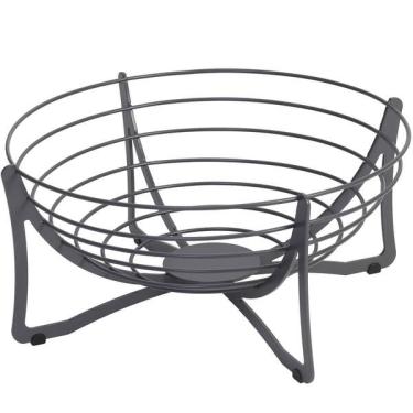 Imagem de Cesta De Frutas Fruteira Redonda De Mesa Cinza 34,5cm Masutti