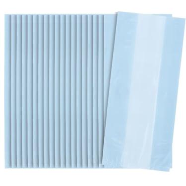 Imagem de Sacos plásticos de celofane azul bebê - 29,2 cm x 12,7 cm (30 quilates) | Perfeito para presentes, doces, guloseimas