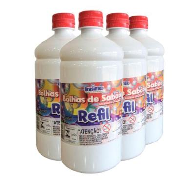 Imagem de Kit Refil Bolhas de Sabão 4 Unidades 4L Festa Aniversário Brasilflex