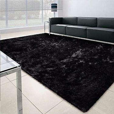 Imagem de Tapete Felpudo Apolo Soft Casa Dona 100x150 Preto