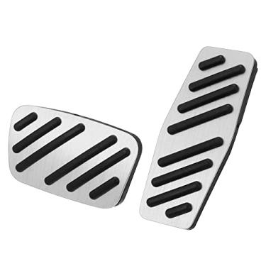 Imagem de X AUTOHAUX Capa de pedal de freio a gás para Chevrolet Impala 2015-2020 para Blazer 2019-2021 Antiderrapante Liga de Alumínio Auto Pedal Pads Kit Acelerador Tom Prateado