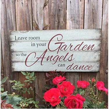 Imagem de Placas de madeira rústica deixam espaço no jardim para que os anjos possam dançar palete placa de madeira decoração de parede cozinha café pub decoração presente 20 x 30 centímetros