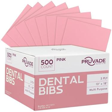 Imagem de Pruvade Babadores Dentais - 500 Pacotes de Babadores Descartáveis para Adultos para Dentista, Alimentação, Tatuagem - 13" X 18" - Lençóis Médicos Impermeáveis de 3 Camadas para Piercing, Estação de Me