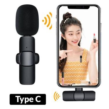 Imagem de Microfone De Lapela Bluetooth Celular Tipo C Sem Fio