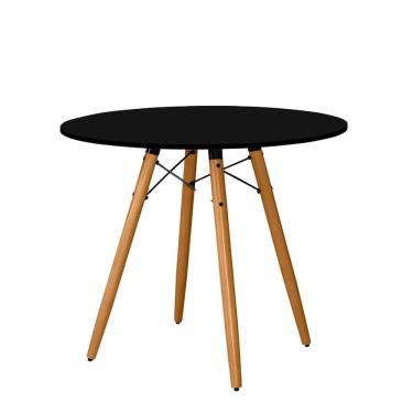 Imagem de Mesa Jantar 90cm e Pé Palito de 75cm Reforçada Badalona - Preta  EdeCasaMoveis