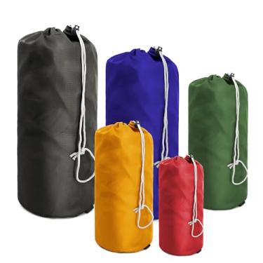 Imagem de BeeGreen Ditty-Bags-Stuff-Cinch-Bags-for-Backpacks-for Backpacking, pacote com 5, sacos pequenos com cordão com aba de poeira, sacos de compressão dobráveis e leves