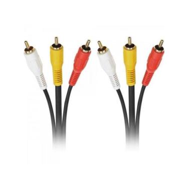 Imagem de Cabo 3 RCA Macho x 3 RCA Macho Com Coaxial 1,8m Preto Storm - PCT / 10