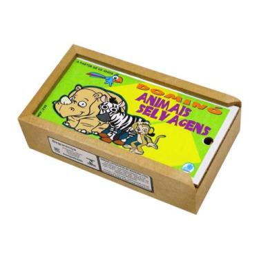 Imagem de Dominó Animais Selvagens Brinquedo Educativo Bichos - Simque